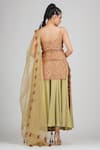 Shop_Shruti S_Red Kurta  Silksharara Modaldupatta  Organza Bead Work, Cutdana Work, Set _at_Aza_Fashions