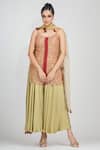 Buy_Shruti S_Red Kurta  Silksharara Modaldupatta  Organza Bead Work, Cutdana Work, Set _Online_at_Aza_Fashions