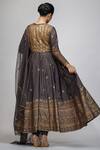 Shop_Shruti S_Grey Anarkali Silkchuridar  Shantoondupatta  Organza Bead Silk Jacket Set _at_Aza_Fashions