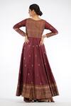 Shop_Shruti S_Brown Silk Hand Block Print Angrakha Sharara Set_at_Aza_Fashions