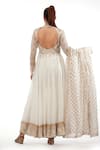 Shop_Shruti S_White Anarkali Silkchuridar  Satindupatta  Georgette Hand Block Silk Set _at_Aza_Fashions