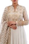 Shop_Shruti S_White Anarkali Silkchuridar  Satindupatta  Georgette Hand Block Silk Set _Online_at_Aza_Fashions