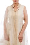 Buy_Shruti S_White Kurta Habutai Silksharara  Modal Satindupatta  Organza Hand Block Set _Online_at_Aza_Fashions