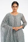 Shop_Shruti S_Grey Kurta Silkpalazzo  Silkdupatta  Georgette Silk Set_Online_at_Aza_Fashions