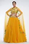 Shruti S_Yellow Mirror Embroidered Choli Lehenga Set_Online_at_Aza_Fashions