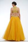 Shop_Shruti S_Yellow Mirror Embroidered Choli Lehenga Set_at_Aza_Fashions