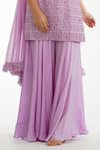 Shop_Shruti S_Purple Silk, Georgette, Modal Satin Floral, Embroidered Kurta Sharara Set_Online_at_Aza_Fashions