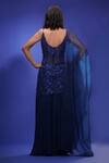 Shop_Shruti S_Blue Kurta Star Netsharara  Crepedupatta  Organza Sequin Upcycled Set_at_Aza_Fashions
