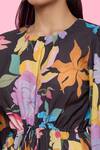 Sonam Parmar Jhawar_Multi Color Linen Floral Round Print Dress _at_Aza_Fashions