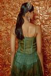 Shop_Nirmooha_Green Organza Solid Scoop Neck Corset Gown _at_Aza_Fashions