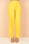 Shop_Aryavir Malhotra_Yellow Cotton Shawl Collar Top And Pant Set_Online_at_Aza_Fashions