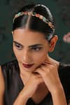 Shop_Paisley Pop_Multi Color Stone Gold Plated Headband _at_Aza_Fashions