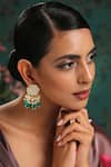 Paisley Pop_Gold Plated Kundan And Stone Green Danglers & Drops _Online_at_Aza_Fashions