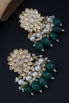 Buy_Paisley Pop_Gold Plated Kundan And Stone Green Danglers & Drops _Online_at_Aza_Fashions