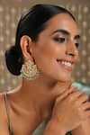 Paisley Pop_Gold Plated Kundan And Stone Chandbali Earrings _Online_at_Aza_Fashions