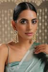 Paisley Pop_Gold Plated Kundan Dangler Earrings _Online_at_Aza_Fashions