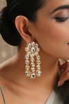 Paisley Pop_Gold Plated Kundan Dangler Earrings _at_Aza_Fashions