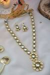 Shop_Paisley Pop_Nikita Kundan Necklace Jewellery Set_at_Aza_Fashions