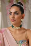 Shop_Paisley Pop_Gold Plated Kundan And Beads Green Necklace Set _Online_at_Aza_Fashions