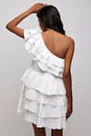 Shop_DaisyDays.Co._White Cotton Modal Plain One Shoulder Sowl Dress _at_Aza_Fashions