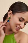Shop_Curio Cottage_Blue Stones Drop Earrings_at_Aza_Fashions