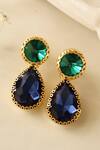 Buy_Curio Cottage_Blue Stones Drop Earrings_Online_at_Aza_Fashions