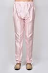 Shop_Aryavir Malhotra_Pink Art Silk Plain Elasticated Pant _at_Aza_Fashions