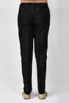 Aryavir Malhotra_Black Art Silk Plain Elasticated Pant _Online_at_Aza_Fashions