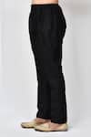 Buy_Aryavir Malhotra_Black Art Silk Plain Elasticated Pant _Online_at_Aza_Fashions