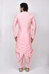 Shop_Aryavir Malhotra_Pink Art Silk Plain Asymmetric Kurta And Cowl Pant Set_at_Aza_Fashions