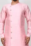 Shop_Aryavir Malhotra_Pink Art Silk Plain Asymmetric Kurta And Cowl Pant Set_Online_at_Aza_Fashions
