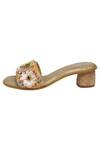 Kkarma Accessories_Multi Color Embroidery Manihari Block Heels_Online_at_Aza_Fashions