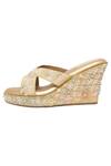 Kkarma Accessories_Gold Embroidery Sitamgar Wedges _Online_at_Aza_Fashions