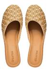 Shop_Kkarma Accessories_Gold Embroidery Sultan Platform Wedges _at_Aza_Fashions