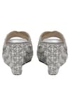 Buy_Kkarma Accessories_Gray Embroidery Grey Silver Platform Wedges _Online_at_Aza_Fashions