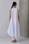 Shop_The Summer House_White Organic Cotton Plain High Neck Audric Dress _at_Aza_Fashions