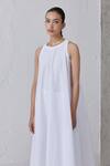 Shop_The Summer House_White Organic Cotton Plain High Neck Audric Dress _Online_at_Aza_Fashions