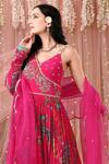 Shop Aayushi Maniar Pink Organza, Crepe Silk Floral Print, Zardozi Work Anarkali With Dupatta Online at Aza Fashions Shop_Aayushi Maniar_Pink Organza, Crepe Silk Floral Print, Zardozi Work Anarkali With Dupatta_Online_at_Aza_Fashions