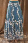 Shop_Gaurav Katta_Blue Moda Silk And Organza Sequin, Beads, Thread & Cutdana Embroidered Lehenga Set _Online_at_Aza_Fashions