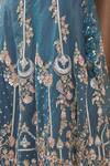Gaurav Katta_Blue Moda Silk And Organza Sequin, Beads, Thread & Cutdana Embroidered Lehenga Set _at_Aza_Fashions