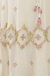 Gaurav Katta_Beige Georgette Bandhani Print, Pearl, Sequin And Beads, Embroidered Lehenga Set _at_Aza_Fashions