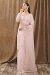 Gaurav Katta Pink Organza, Moda Silk Floral, Pearl, Thread, Embroidered Saree With Blouse Online at Aza Fashions Gaurav Katta_Pink Organza, Moda Silk Floral, Pearl, Thread, Embroidered Saree With Blouse _Online_at_Aza_Fashions