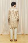 Shop_Gaurav Katta_Beige Cotton Silk Printed Floral Kurta _at_Aza_Fashions