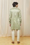 Shop_Gaurav Katta_Beige Cotton Silk Printed Floral Kurta _at_Aza_Fashions