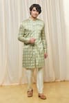Buy_Gaurav Katta_Beige Cotton Silk Printed Floral Kurta _Online_at_Aza_Fashions