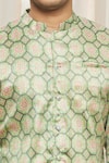 Gaurav Katta_Beige Cotton Silk Printed Floral Kurta _at_Aza_Fashions