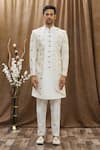 Arihant Rai Sinha_White Heavy Imported Silk Floral Embroidered Kurta Set_Online_at_Aza_Fashions