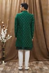 Shop_Arihant Rai Sinha_Green Heavy Imported Silk Embroidered Thread Work Achkan And Kurta Set _at_Aza_Fashions