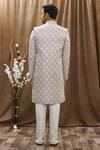 Shop_Arihant Rai Sinha_Brown Heavy Imported Jacquard Woven Floral Motifs Sherwani Set _at_Aza_Fashions