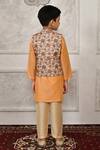 Shop_Arihant Rai Sinha_Cream Silk Printed Floral Bundi And Kurta Set _at_Aza_Fashions